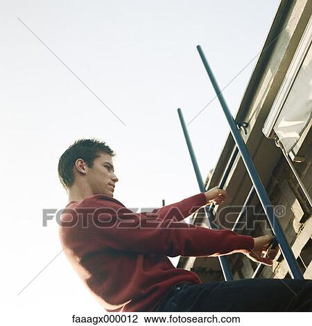 male, males, going up, ascending, climbing, ladder View Large Photo Image Stock Image - male, males, going up, ascending, climbing, ladder. Fotosearch