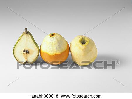 Stock Photo - orange, fruit, citrus fruit, citrus pear, pears, apple, peeling. Fotosearch