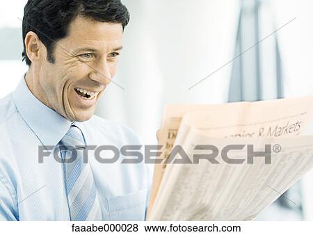 reading, laughing, male, males, newspaper, cheerful View Large Photo Image Stock Photo - reading, laughing, male, males, newspaper, cheerful. Fotosearch