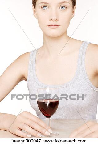 Stock Photo - woman, females, food, drink, beverage, wine, wines. Fotosearch