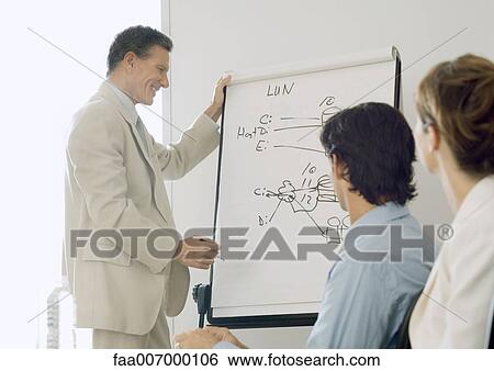 Stock Photograph - Businessman giving presentation. Fotosearch