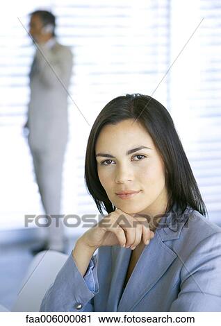 Businesswoman, looking at camera, portrait View Large Photo Image Stock Image - Businesswoman, looking at camera, portrait. Fotosearch
