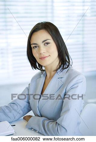 Businesswoman, looking at camera, portrait View Large Photo Image Stock Image - Businesswoman, looking at camera, portrait. Fotosearch