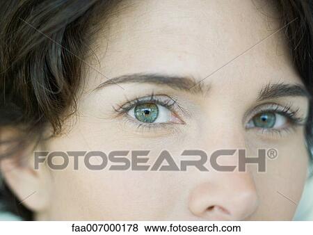 Close-up of woman's face View Large Photo Image Stock Photo - Close-up of woman's face. Fotosearch