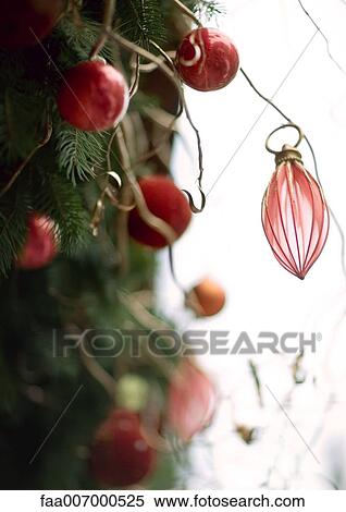 Decorated christmas tree, partial view View Large Photo Image Stock Photography - Decorated christmas tree, partial view. Fotosearch