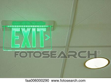 Exit sign View Large Photo Image Stock Image - Exit sign. Fotosearch