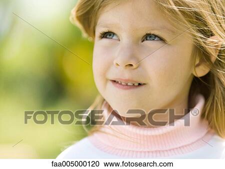 Girl looking up, portrait View Large Photo Image Stock Image - Girl looking up, portrait. Fotosearch