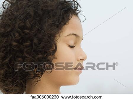 Girl with eyes closed View Large Photo Image Stock Image - Girl with eyes closed. Fotosearch