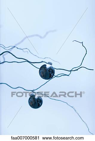 Stock Image - Ornaments on bare branches. Fotosearch