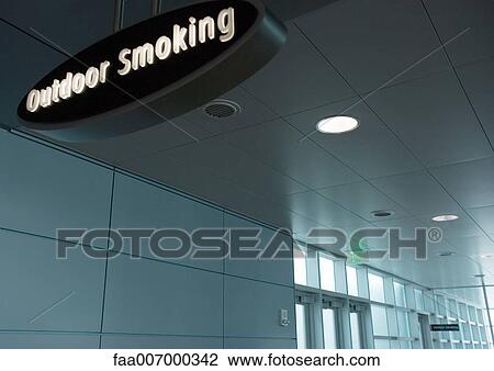 Outdoor smoking sign View Large Photo Image Stock Image - Outdoor smoking sign. Fotosearch