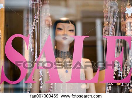 Sale sign in shop window View Large Photo Image Stock Photo - Sale sign in shop window. Fotosearch