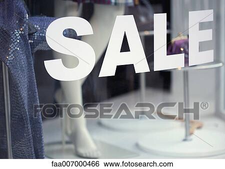 Sale sign in shop window View Large Photo Image Stock Photograph - Sale sign in shop window. Fotosearch