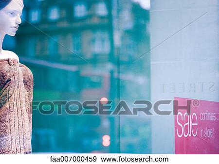 Store window during sale View Large Photo Image Stock Photo - Store window during sale. Fotosearch