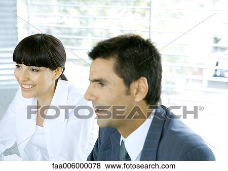 Two business people in meeting View Large Photo Image Stock Photo - Two business people in meeting. Fotosearch
