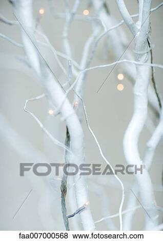 White branches with christmas lights View Large Photo Image Stock Photo - White branches with christmas lights. Fotosearch
