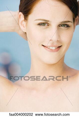 Woman smiling, close-up View Large Photo Image Stock Image - Woman smiling, close-up. Fotosearch