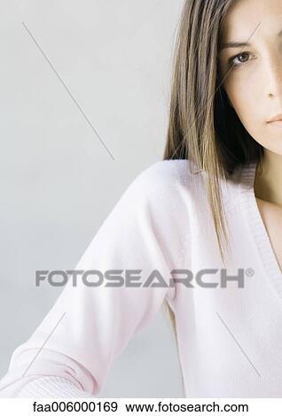 Woman's face and shoulder, cropped View Large Photo Image Stock Photo - Woman's face and shoulder, cropped. Fotosearch