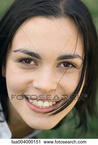Stock Image - Woman's smiling face. Fotosearch