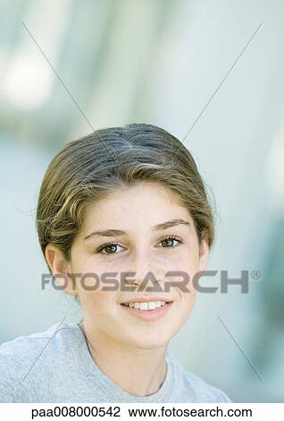 Preteen girl, smiling View Large Photo Image Stock Image - Preteen girl, smiling. Fotosearch