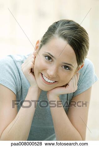Stock Photo - Teenage girl, portrait. Fotosearch