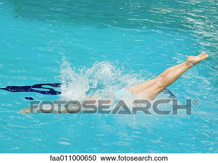 Woman diving into pool View Large Photo Image Stock Image - Woman diving into pool. Fotosearch