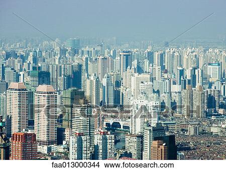 Cityscape, Shanghai, China View Large Photo Image Picture - Cityscape, Shanghai, China. Fotosearch