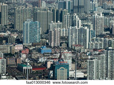 Cityscape, Shanghai, China View Large Photo Image Stock Photograph - Cityscape, Shanghai, China. Fotosearch