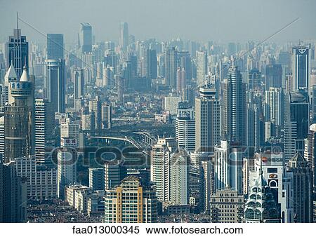 Cityscape, Shanghai, China View Large Photo Image Stock Photography - Cityscape, Shanghai, China. Fotosearch