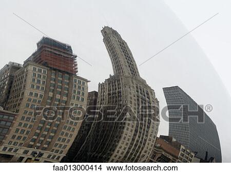 Distorted reflection of highrises View Large Photo Image Picture - Distorted reflection of highrises. Fotosearch