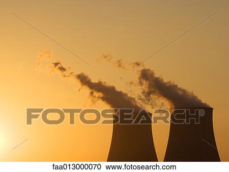 Nuclear cooling towers at sunset View Large Photo Image Stock Image - Nuclear cooling towers at sunset. Fotosearch