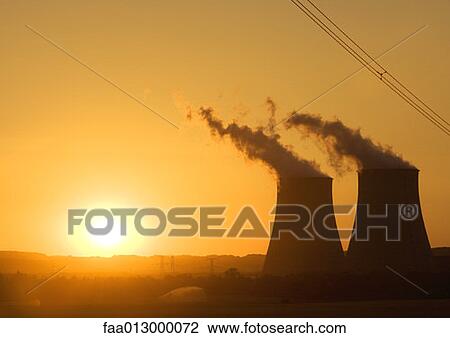 Nuclear cooling towers at sunset View Large Photo Image Stock Image - Nuclear cooling towers at sunset. Fotosearch
