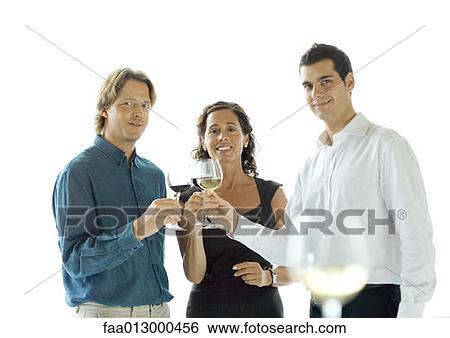 People making a toast with glasses of wine View Large Photo Image Stock Photograph - People making a toast with glasses of wine. Fotosearch