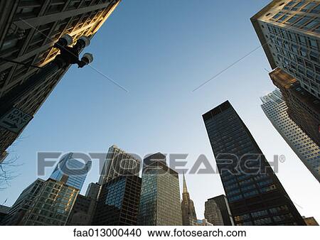 Stock Image - Skyscrapers, low angle view. Fotosearch
