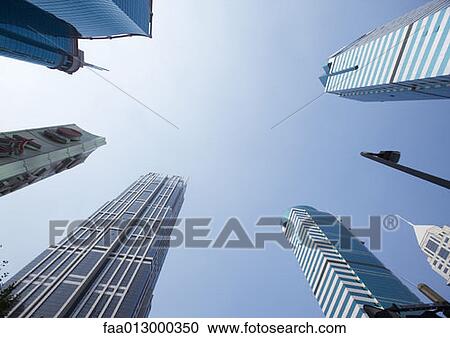 Skyscrapers, Shanghai, China, low angle view View Large Photo Image Stock Image - Skyscrapers, Shanghai, China, low angle view. Fotosearch