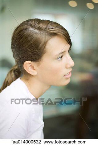 Teenage girl, profile View Large Photo Image Stock Image - Teenage girl, profile. Fotosearch