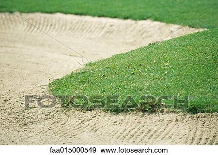 Sand trap, close-up View Large Photo Image Stock Photo - Sand trap, close-up. Fotosearch