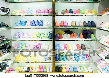 Racks of shoes View Large Photo Image Stock Photo - Racks of shoes. Fotosearch