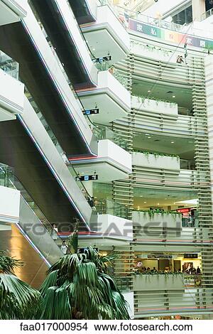 Shopping mall, view of several stories View Large Photo Image Picture - Shopping mall, view of several stories. Fotosearch