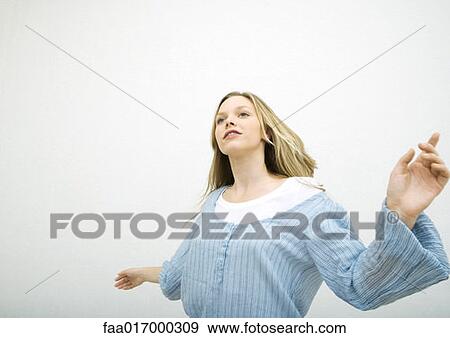 Teenage girl dancing, portrait View Large Photo Image Stock Photo - Teenage girl dancing, portrait. Fotosearch