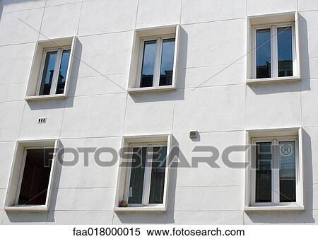 Apartment building facade, close-up View Large Photo Image Stock Photography - Apartment building facade, close-up. Fotosearch
