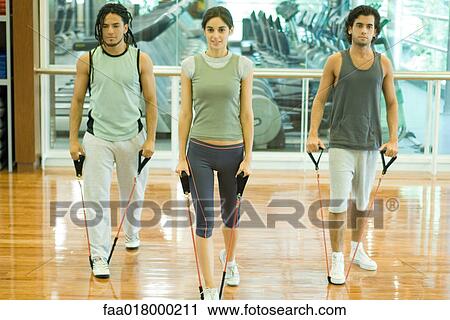 Exercise class using resistance bands View Large Photo Image Stock Image - Exercise class using resistance bands. Fotosearch