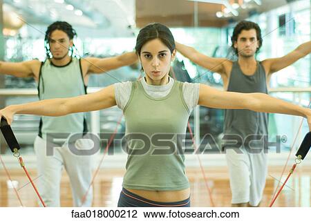 Exercise class using resistance bands View Large Photo Image Stock Image - Exercise class using resistance bands. Fotosearch