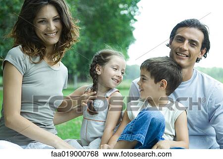Family outdoors, portrait View Large Photo Image Stock Photo - Family outdoors, portrait. Fotosearch
