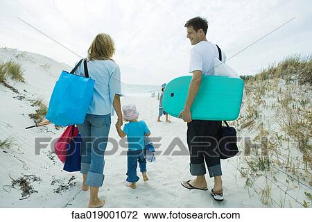 Family walking through dunes to beach View Large Photo Image Stock Image - Family walking through dunes to beach. Fotosearch