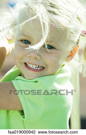Stock Image - Little girl, portrait. Fotosearch