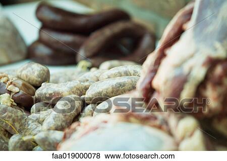 Meats and sausages View Large Photo Image Stock Photo - Meats and sausages. Fotosearch