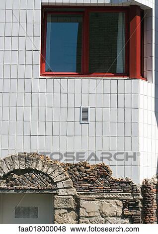 Modern and historical construction, close-up View Large Photo Image Stock Photo - Modern and historical construction, close-up. Fotosearch