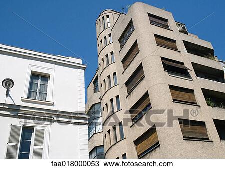 Paris, France, apartment buildings, low angle view View Large Photo Image Stock Image - Paris, France, apartment buildings, low angle view. Fotosearch