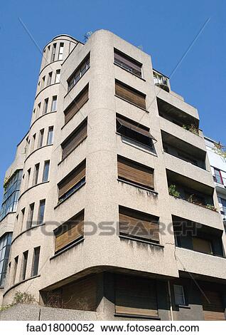 Paris, France, corner apartment building, low angle view View Large Photo Image Stock Image - Paris, France, corner apartment building, low angle view. Fotosearch