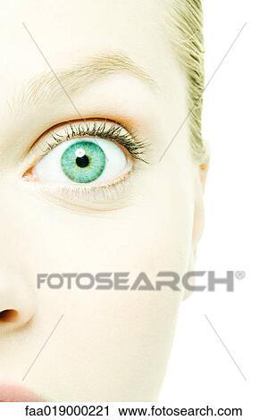 Teenage girl staring at camera, extreme close-up View Large Photo Image Stock Image - Teenage girl staring at camera, extreme close-up. Fotosearch
